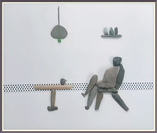 Unwinding in Silence Pebble Art