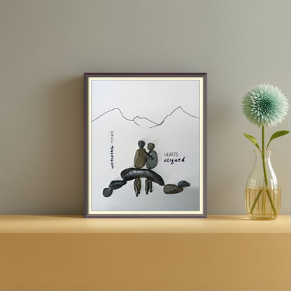 Among the Peaks Pebble Art