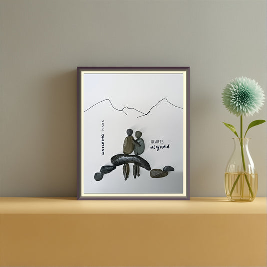 Among the Peaks Pebble Art