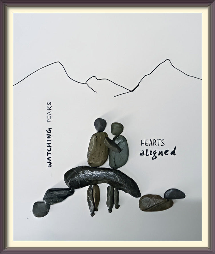 Among the Peaks Pebble Art