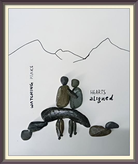 Among the Peaks Pebble Art