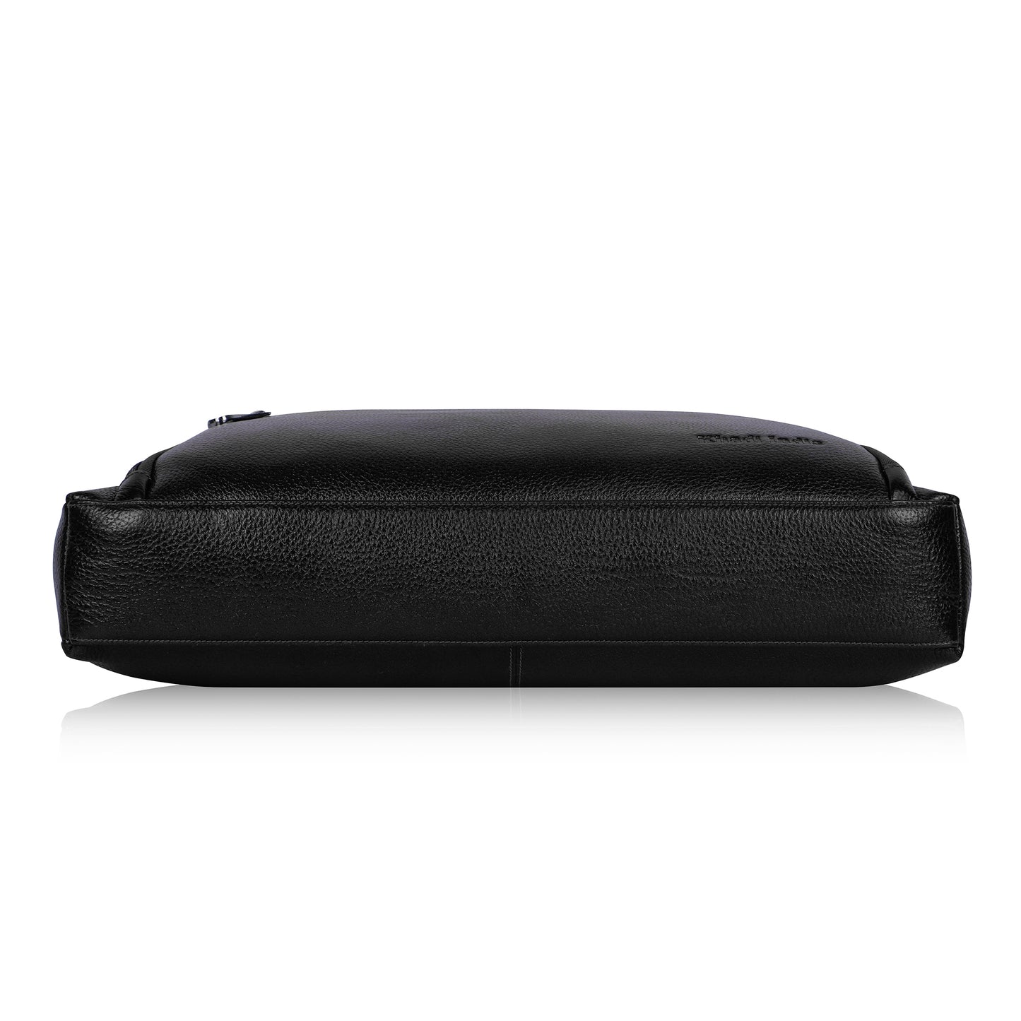 Elegant Black Organizer Leather Laptop Bag