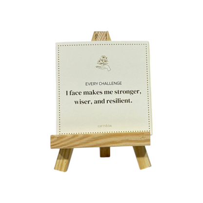 Affirmation Cards with Triangular Wooden Easel