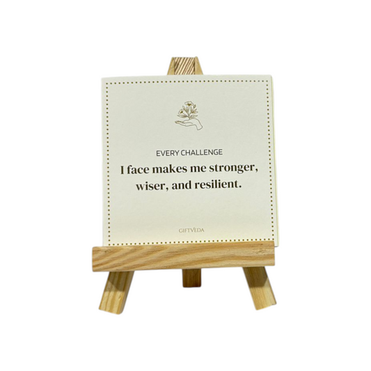 Affirmation Cards with Triangular Wooden Easel
