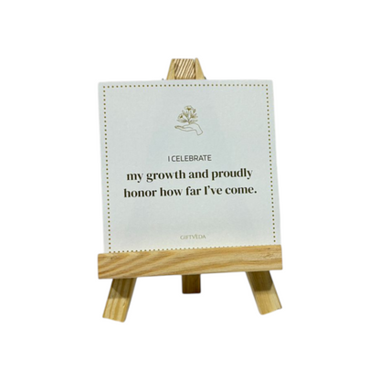 Affirmation Cards with Triangular Wooden Easel