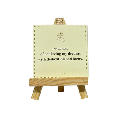 Affirmation Cards with Triangular Wooden Easel