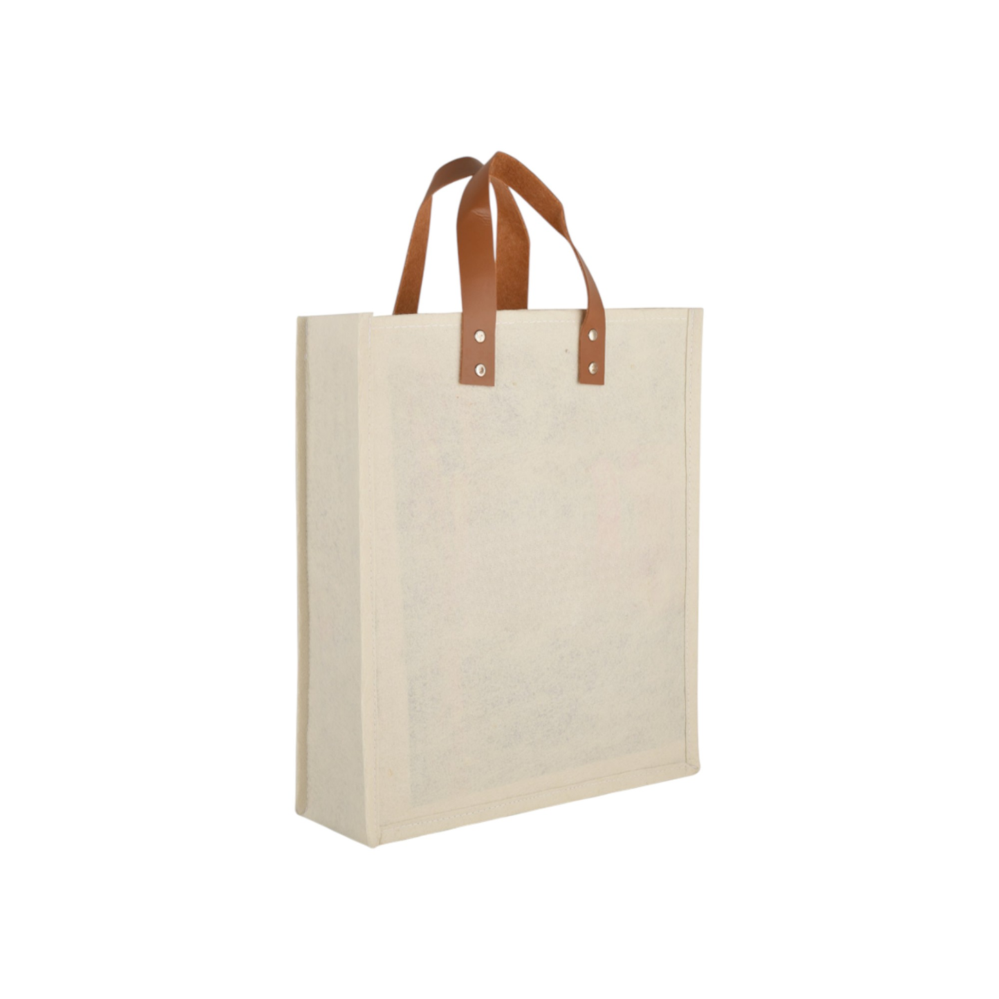 Canvas Bag with Leather Handles