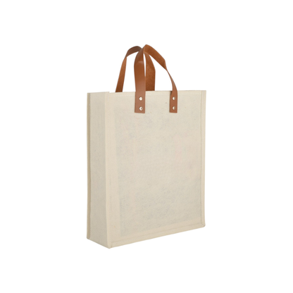 Canvas Bag with Leather Handles