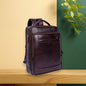 Heritage Brown Textured Leather Haversack Backpack