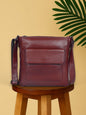 Premium Maroon Leather Sling Bag
