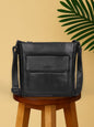 Urban Black Leather Sling Bag