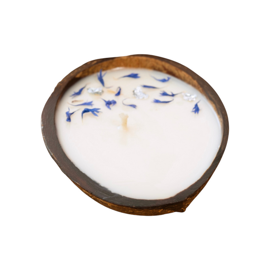 Coconut Shell Scented Blue Candle