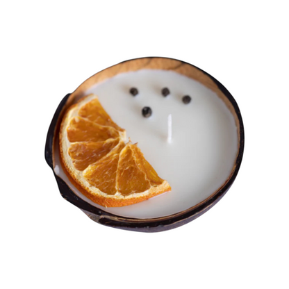 Coconut Shell Scented Orange Pepper Candle