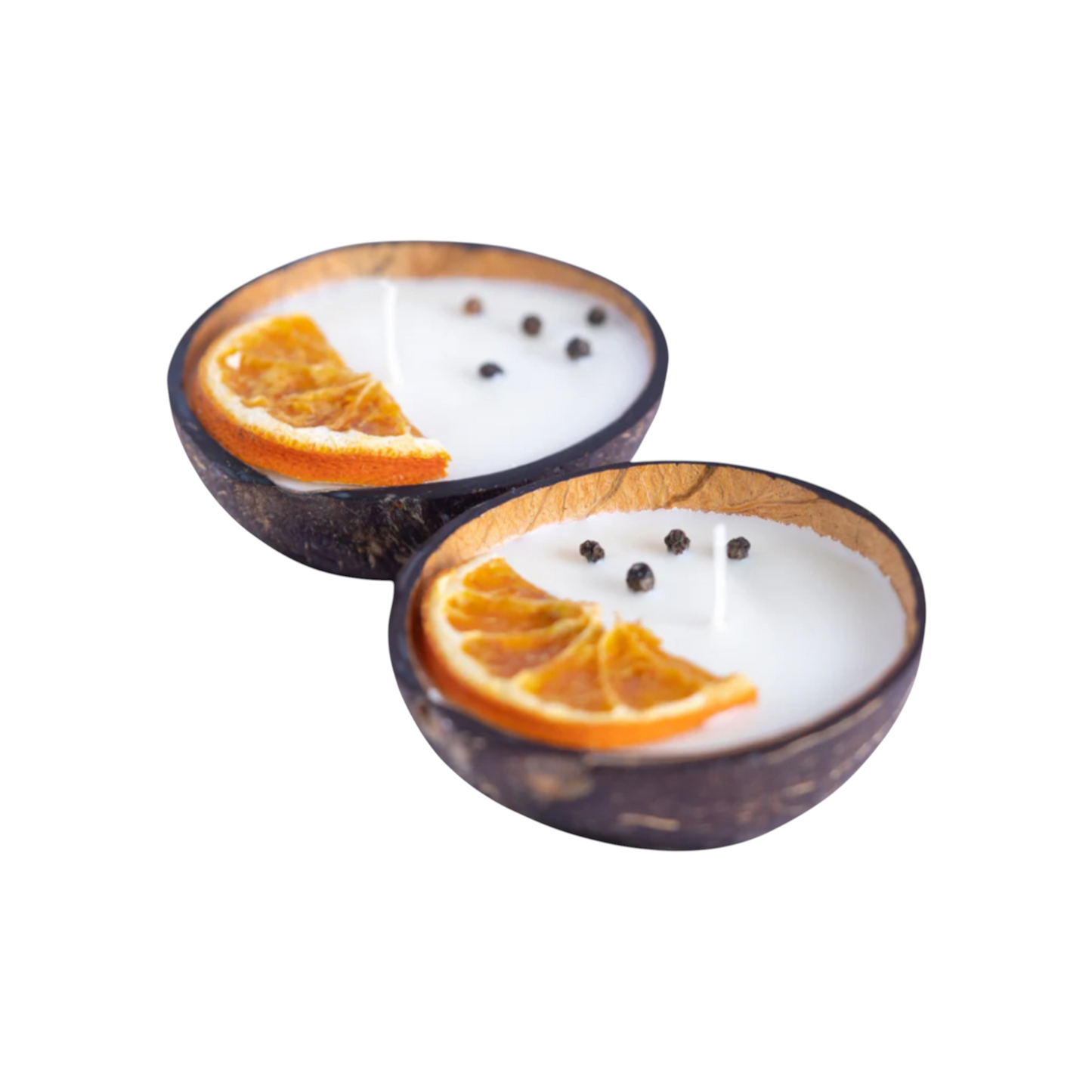 Coconut Shell Scented Orange Pepper Candle