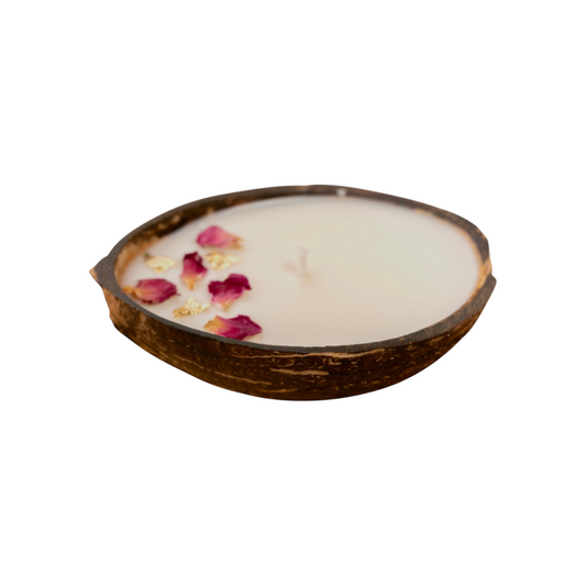 Coconut Shell Scented Rose Candle