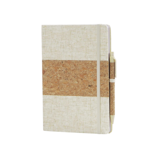 Cork Fabric Notebook with Cork Pen