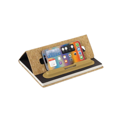Cork Notebook with Folding Cover Mobile Stand