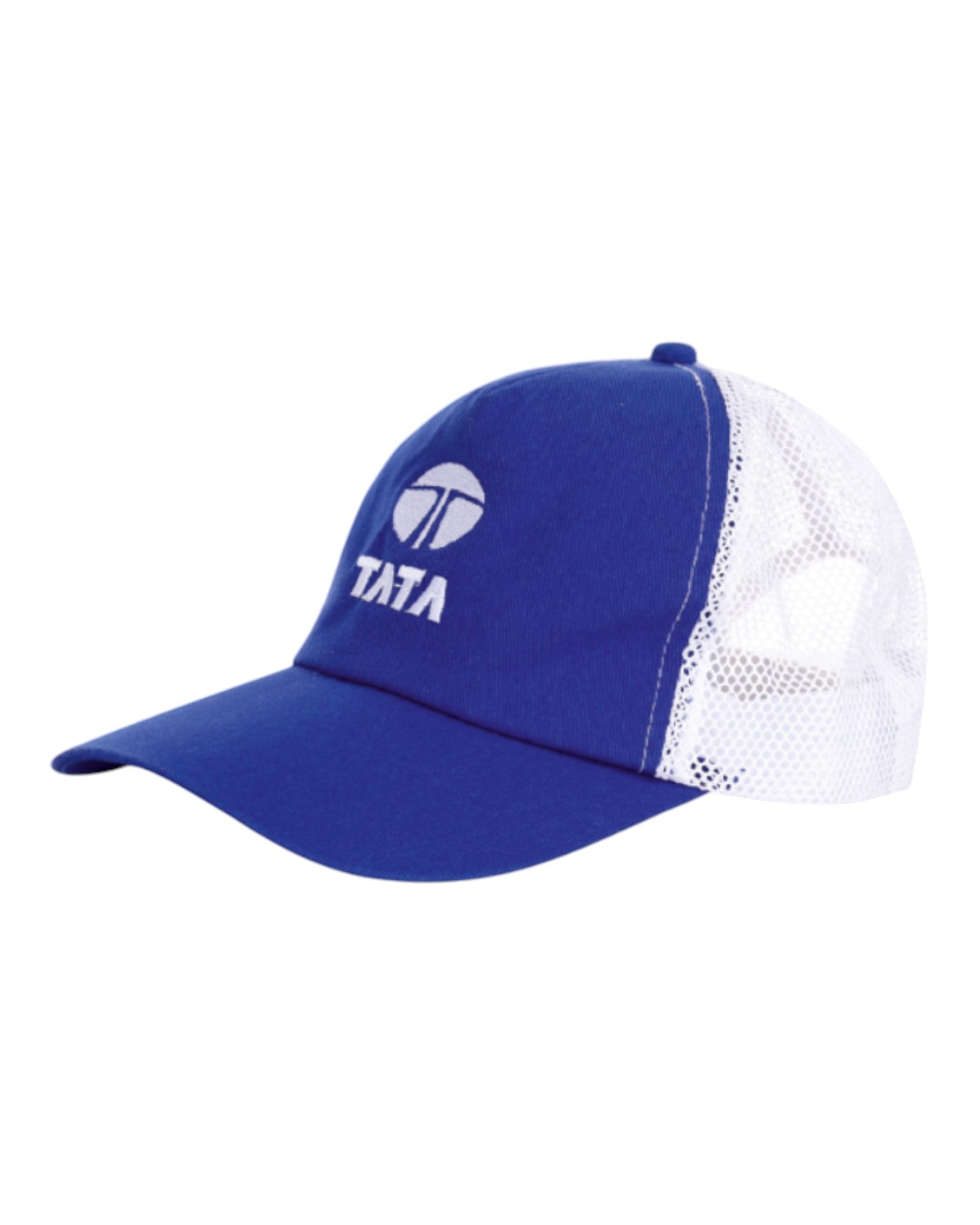 White & Blue Cotton Twill Cap