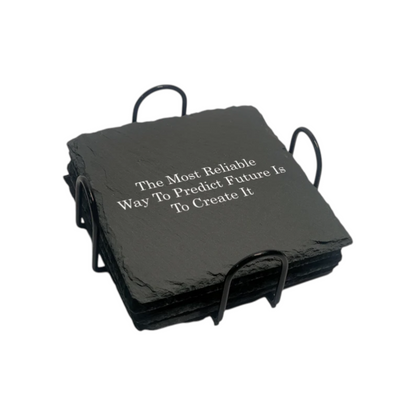Square Stone Slate Coaster Set