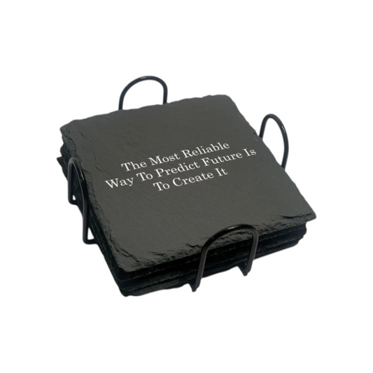 Square Stone Slate Coaster Set