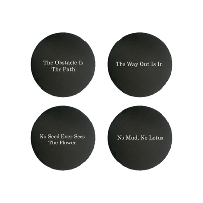 Round Stone Slate Coaster Set