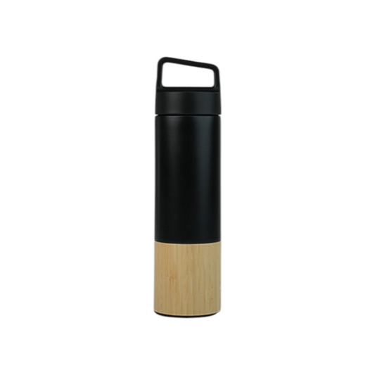 Half Bamboo Stainless Steel Insulated Flask