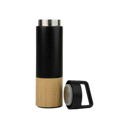 Half Bamboo Stainless Steel Insulated Flask