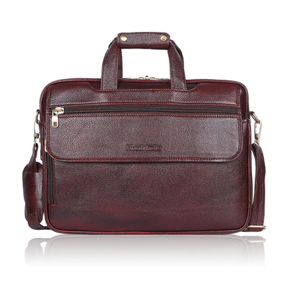Modern Maroon Leather Laptop Bag