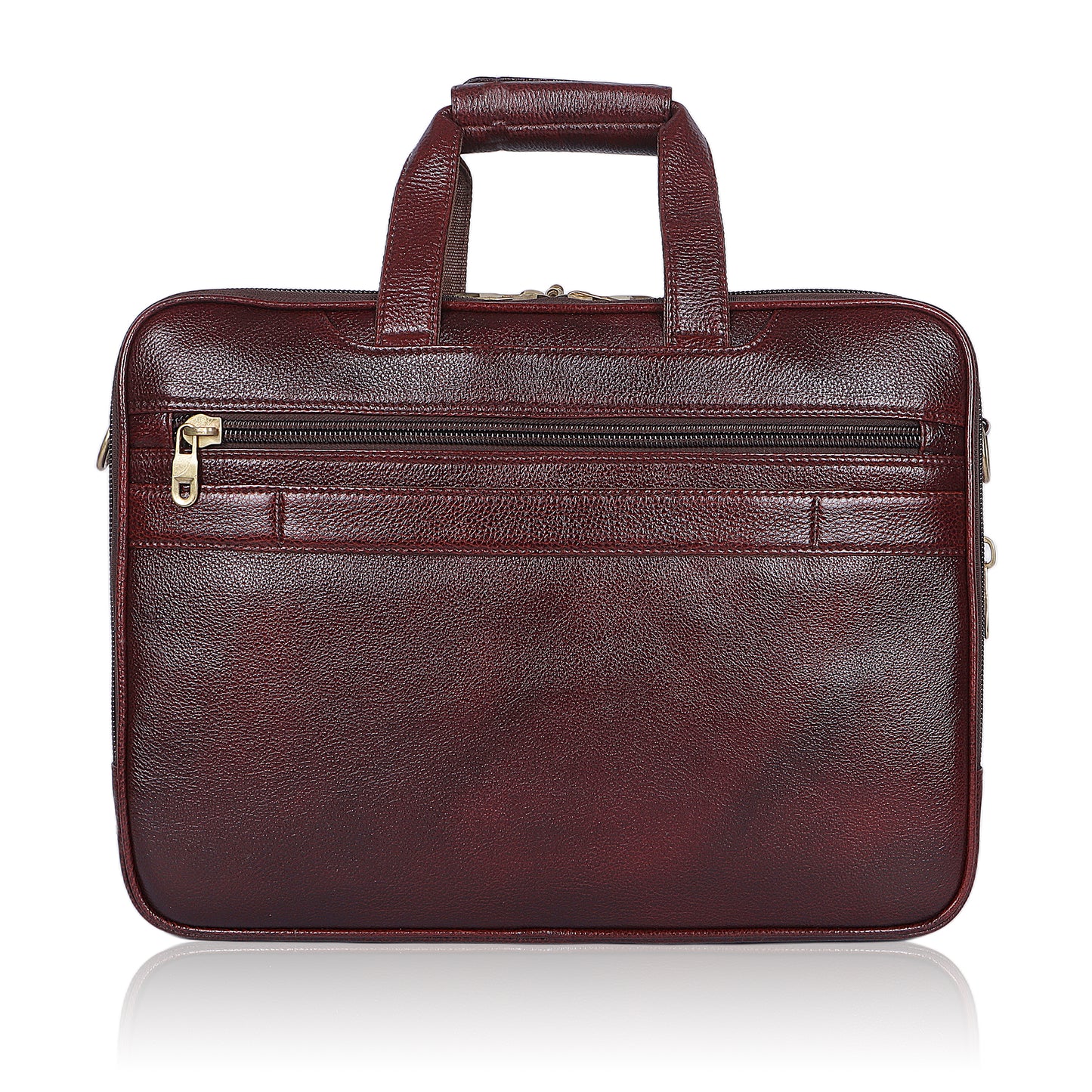 Modern Maroon Leather Laptop Bag