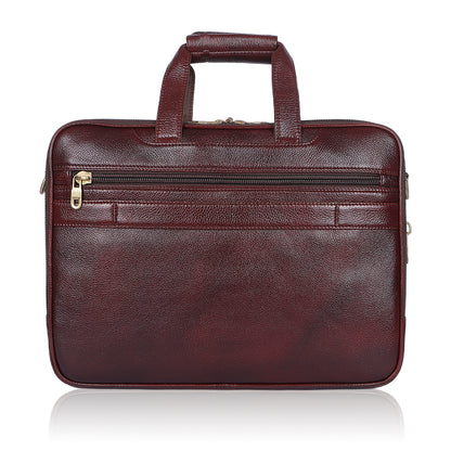 Modern Maroon Leather Laptop Bag