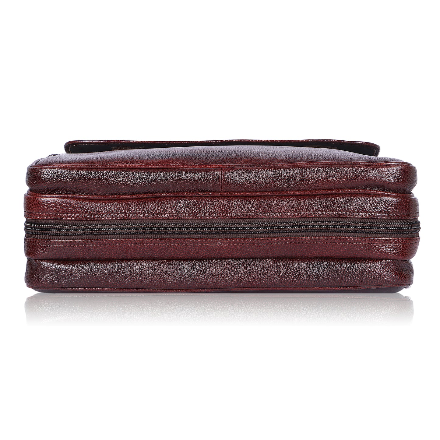 Modern Maroon Leather Laptop Bag