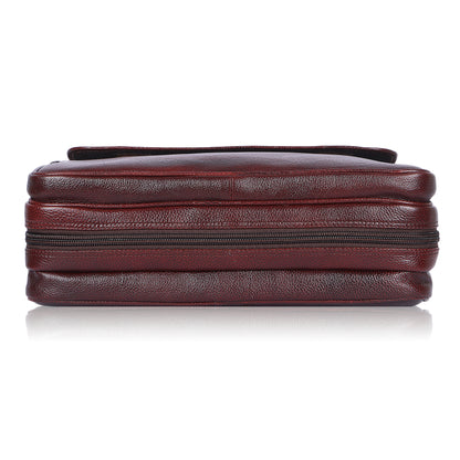 Modern Maroon Leather Laptop Bag