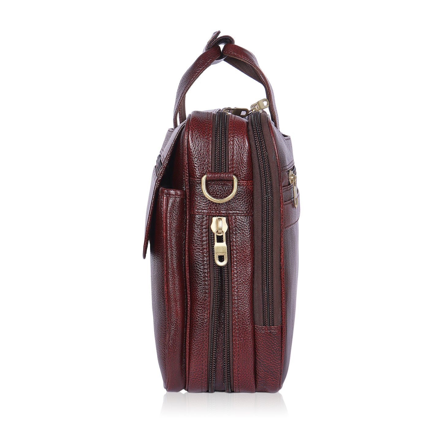 Modern Maroon Leather Laptop Bag