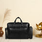 Elegant Black Organizer Leather Laptop Bag