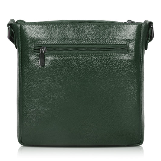 Refined Green Leather Sling Bag