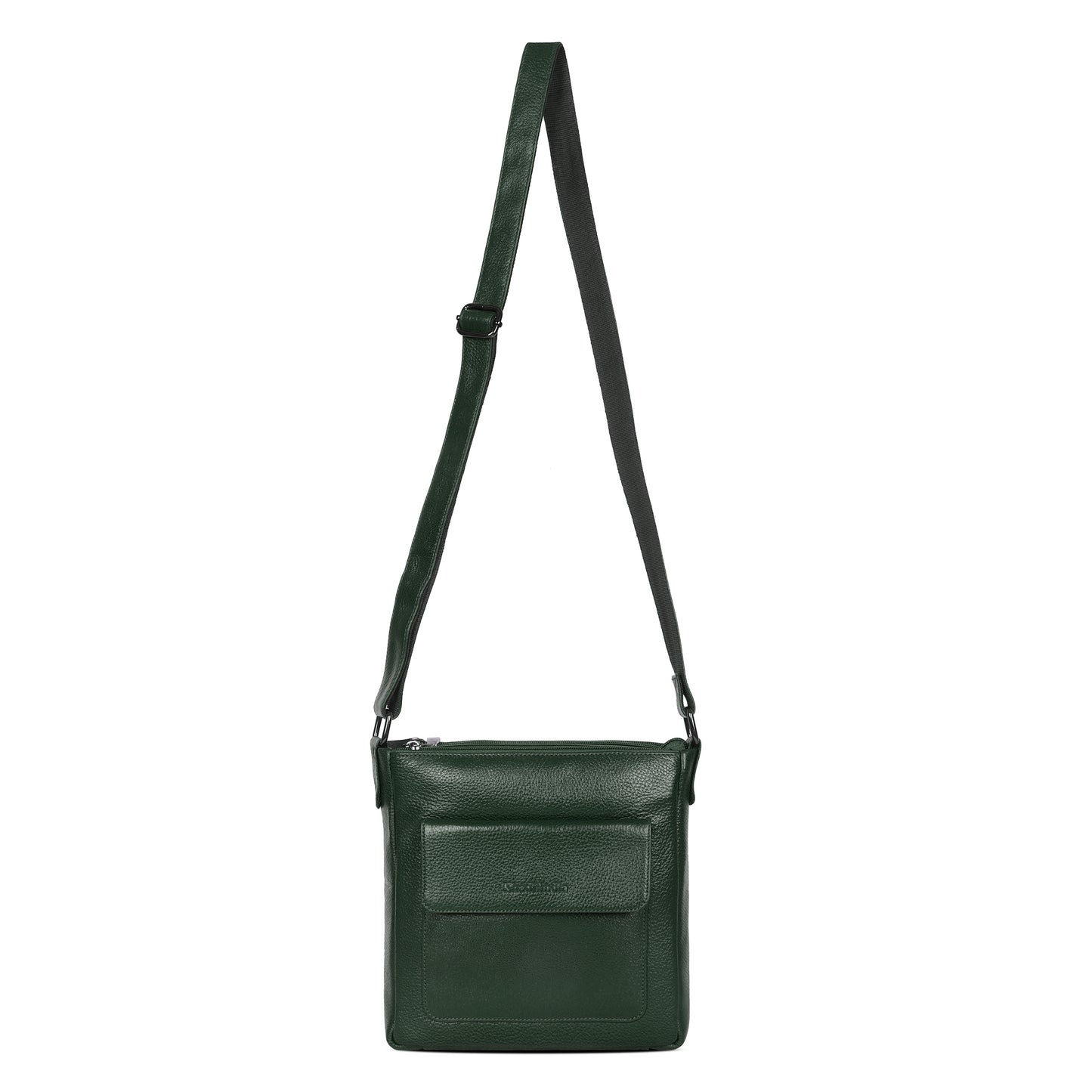 Refined Green Leather Sling Bag