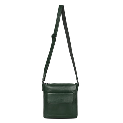 Refined Green Leather Sling Bag