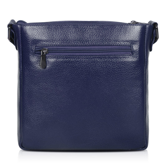 Elevated Blue Leather Sling Bag