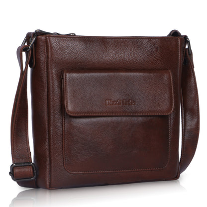 Versatile Brown Leather Sling Bag