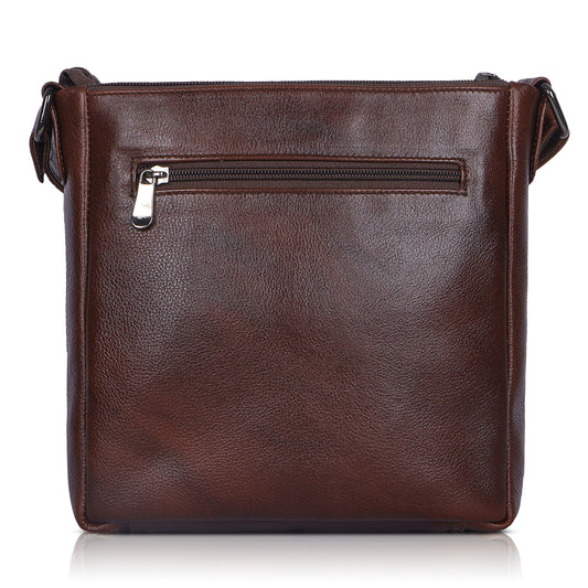 Versatile Brown Leather Sling Bag
