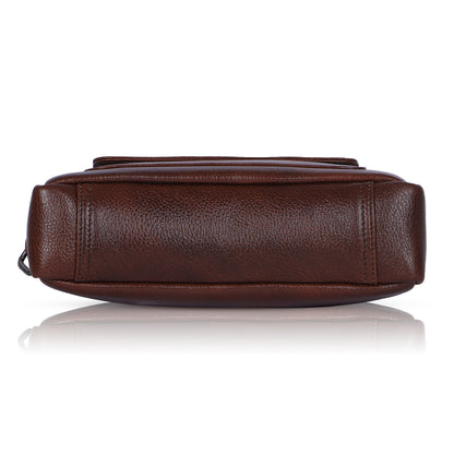 Versatile Brown Leather Sling Bag