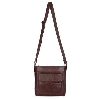 Versatile Brown Leather Sling Bag