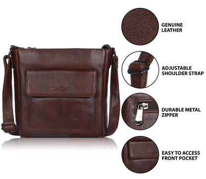 Versatile Brown Leather Sling Bag