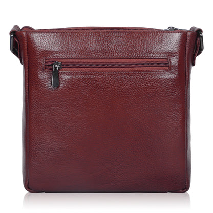 Premium Maroon Leather Sling Bag