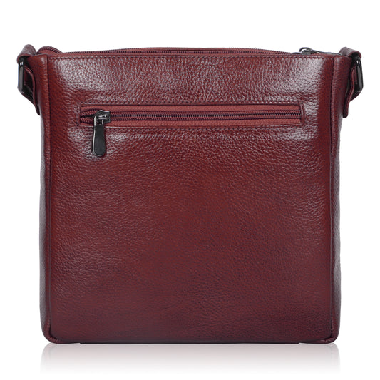Premium Maroon Leather Sling Bag