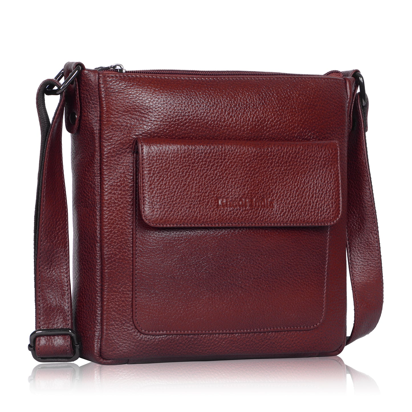 Premium Maroon Leather Sling Bag