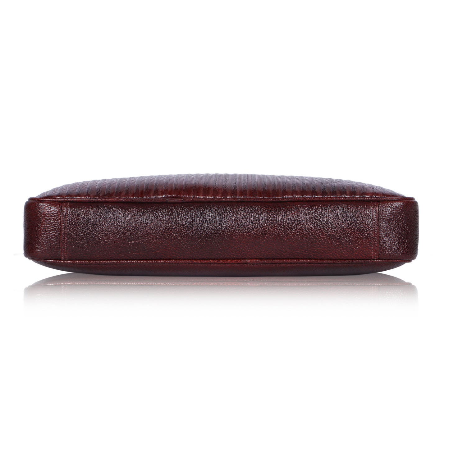 Vivid Maroon Lining Leather Laptop Bag