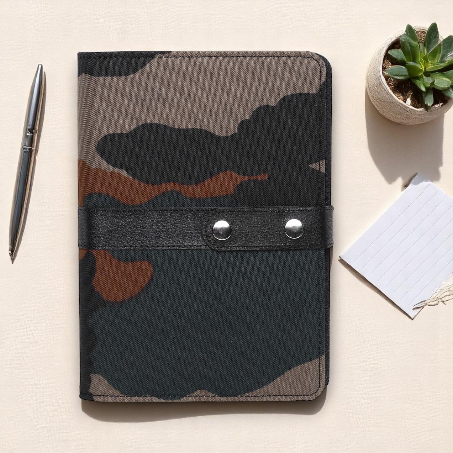Military Canvas Leather Office Folder