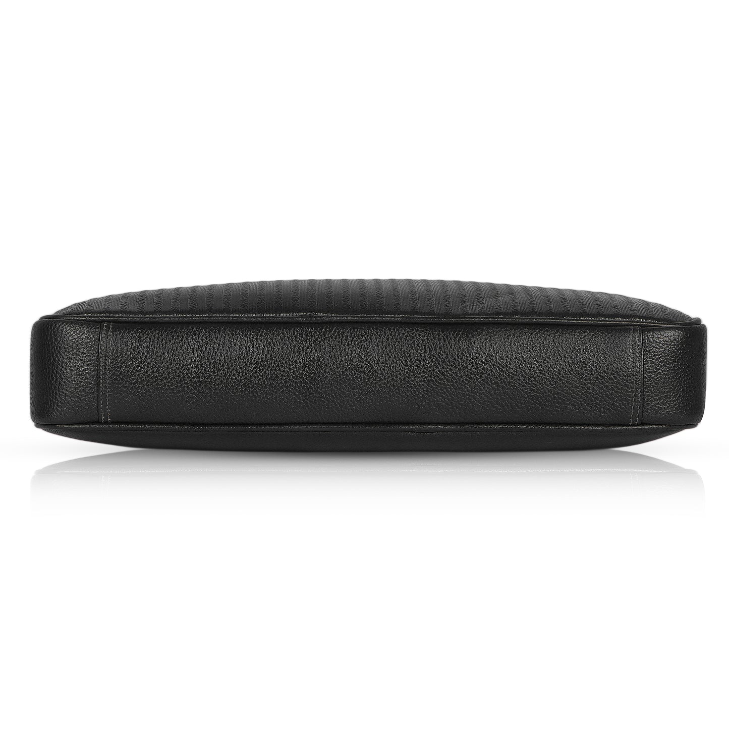 Bold Black Lining Leather Laptop Bag