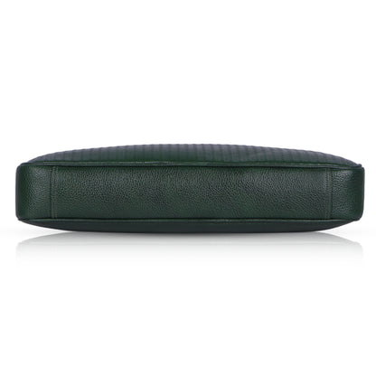 Vibrant Green Lining Leather Laptop Bag